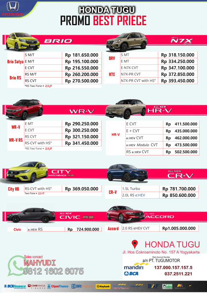 PRICELIST HONDA TERBARU 2025